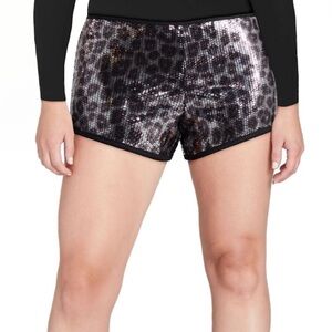 No Boundaries Sequin Animal Print Shorts Size L
